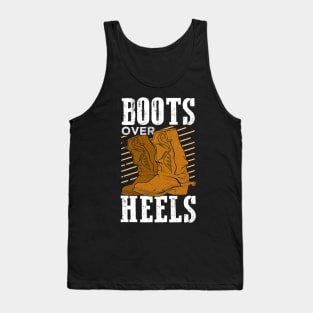 Boots Over Heels Equestrian Girl Gift Tank Top